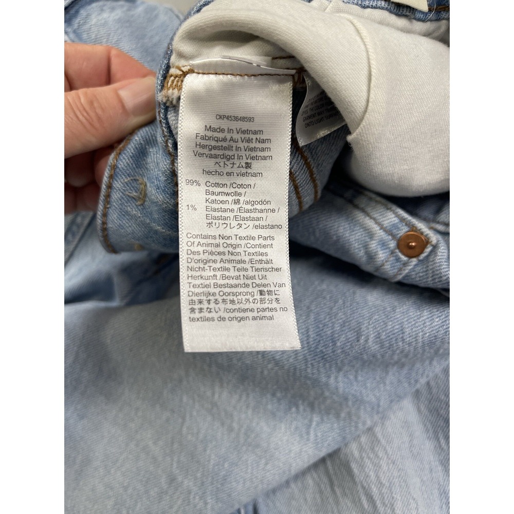 Madewell Womens Jeans 28 High Rise Slim Crop BoyJean Distressed Light Wash Blue - Picture 6 of 9